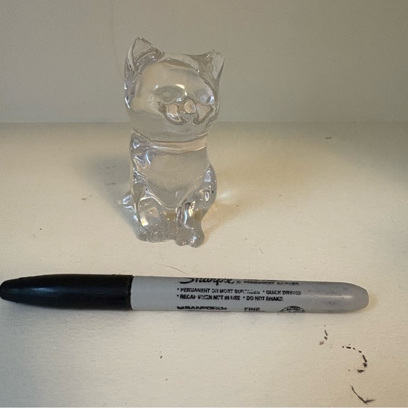 Princess House Clear Crystal Cat Figurine - Picture 3 of 5